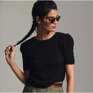 Anthropologie Black Crew Neck Sweater